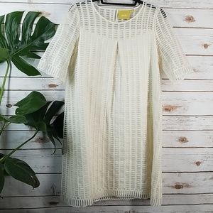 Maeve Anthropologie Ivory layered dress